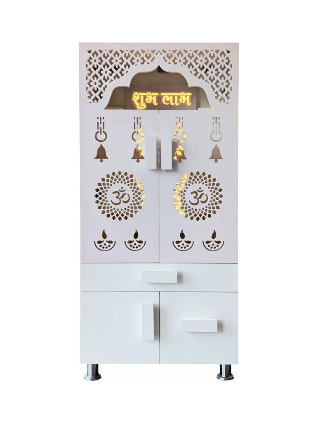 Premium Wall-Carved Pooja Mandir With Storage