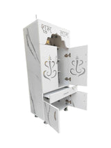 Premium Marble-Finish Pooja Mandir with Shubh–Labh Design