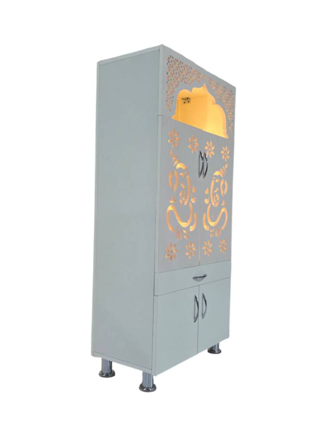 Wooden Pooja Mandir with LED Light