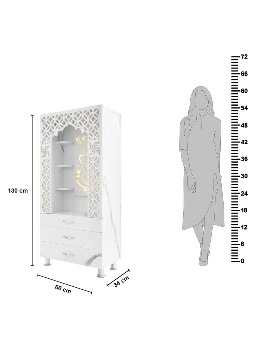 Modern Open-Front Pooja Mandir