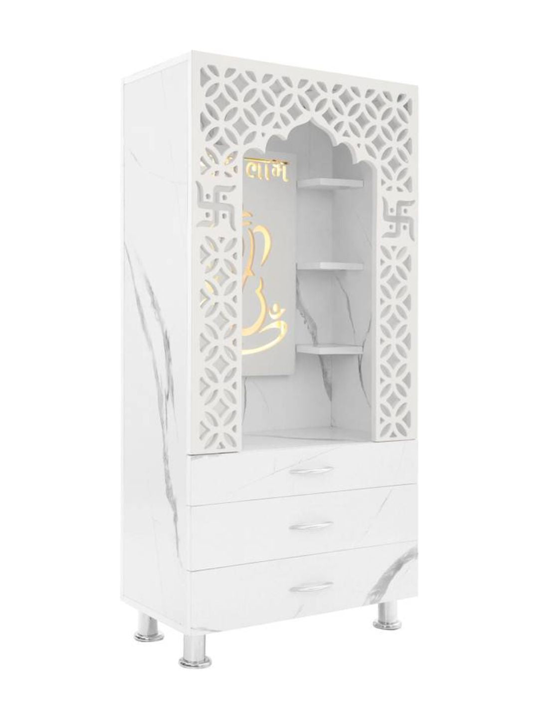 Modern Open-Front Pooja Mandir