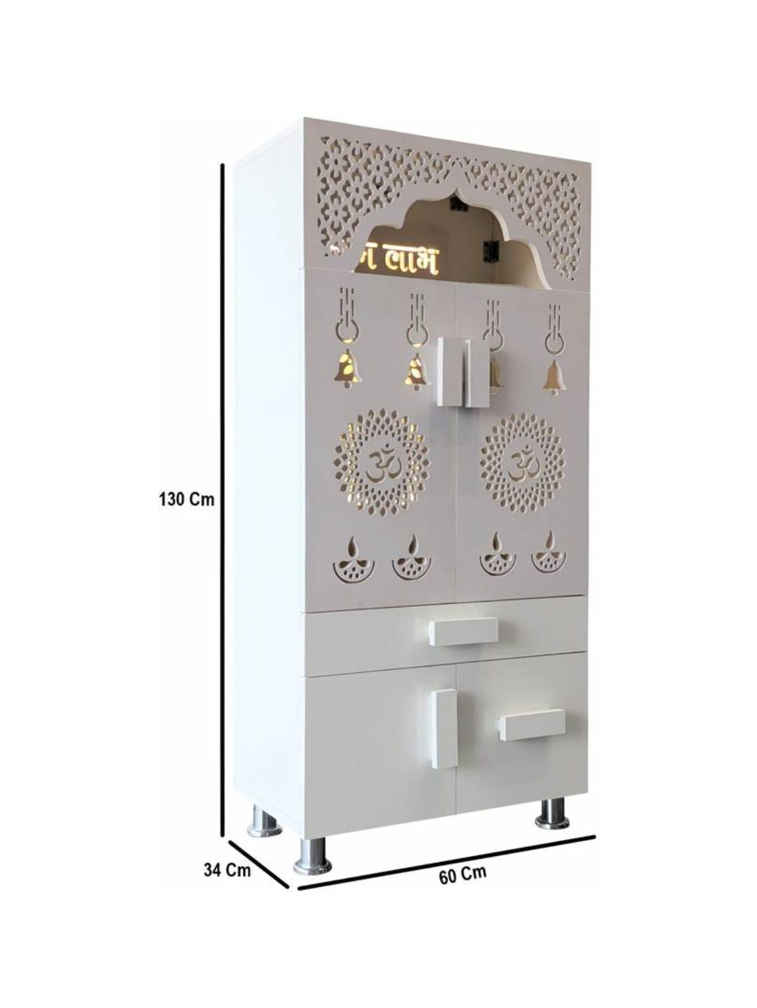 Premium Wall-Carved Pooja Mandir With Storage