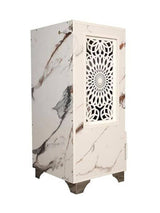 Premium Carved Floral Pooja Mandir in Marble Finish
