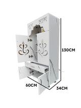 Premium Marble-Finish Pooja Mandir with Shubh–Labh Design