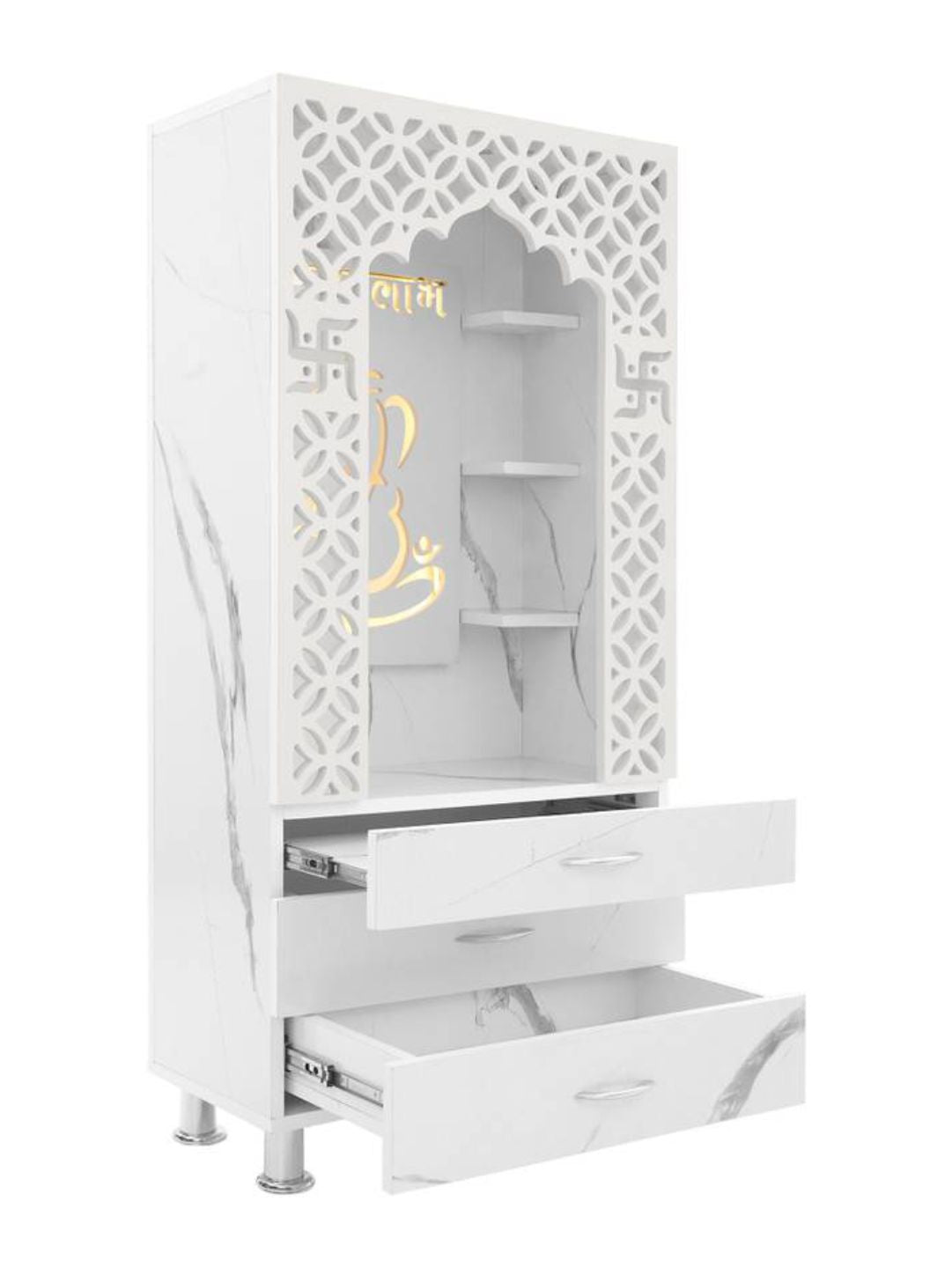 Modern Open-Front Pooja Mandir